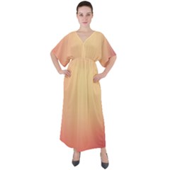 Gradient V-neck Boho Style Maxi Dress by nateshop