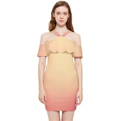 Gradient Shoulder Frill Bodycon Summer Dress by nateshop