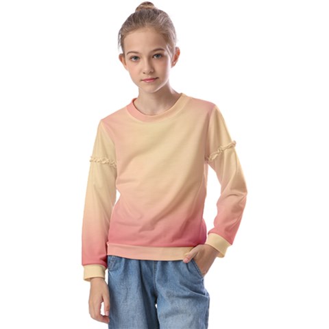 Gradient Kids  Long Sleeve Tee With Frill  by nateshop