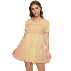 Gradient Tiered Short Sleeve Babydoll Dress by nateshop