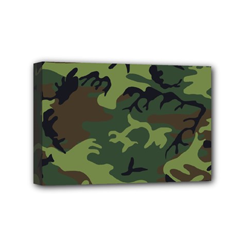 Green Brown Camouflage Mini Canvas 6  X 4  (stretched) by nateshop