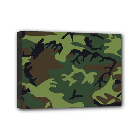 Green Brown Camouflage Mini Canvas 7  X 5  (stretched) by nateshop