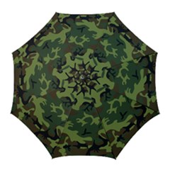 Green Brown Camouflage Golf Umbrellas by nateshop