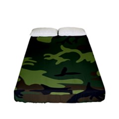 Green Brown Camouflage Fitted Sheet (full/ Double Size) by nateshop