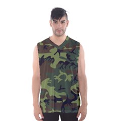 Green Brown Camouflage Men s Basketball Tank Top by nateshop