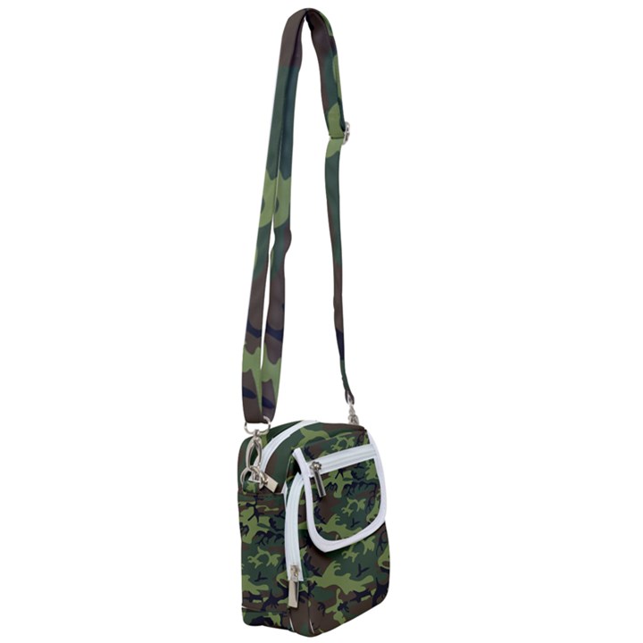 Green Brown Camouflage Shoulder Strap Belt Bag