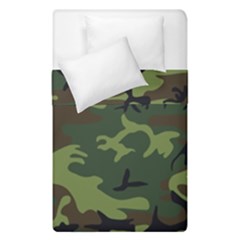 Green Brown Camouflage Duvet Cover Double Side (single Size) by nateshop