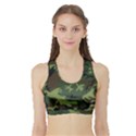 Green Brown Camouflage Sports Bra with Border View1