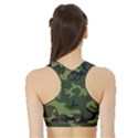 Green Brown Camouflage Sports Bra with Border View2