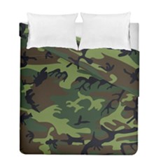 Green Brown Camouflage Duvet Cover Double Side (full/ Double Size) by nateshop