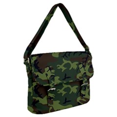 Green Brown Camouflage Buckle Messenger Bag by nateshop