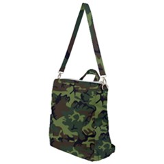 Green Brown Camouflage Crossbody Backpack by nateshop