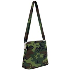 Green Brown Camouflage Zipper Messenger Bag by nateshop