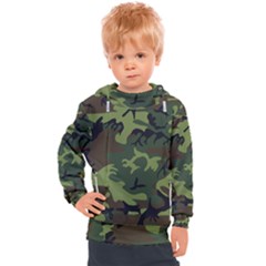 Green Brown Camouflage Kids  Hooded Pullover by nateshop