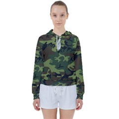 Green Brown Camouflage Women s Tie Up Sweat