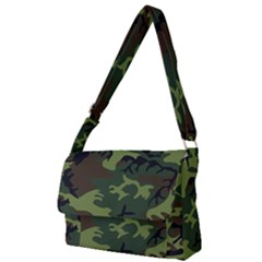 Green Brown Camouflage Full Print Messenger Bag (l) by nateshop