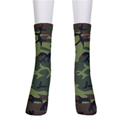 Green Brown Camouflage Crew Socks by nateshop