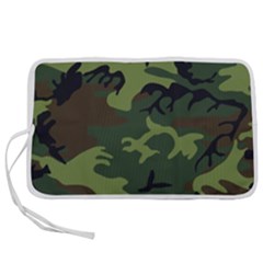 Green Brown Camouflage Pen Storage Case (m) by nateshop