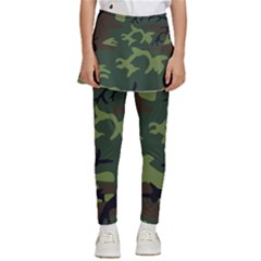 Green Brown Camouflage Kids  Skirted Pants by nateshop