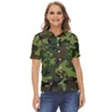 Green Brown Camouflage Women s Short Sleeve Double Pocket Shirt View1