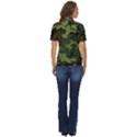 Green Brown Camouflage Women s Short Sleeve Double Pocket Shirt View4