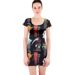 Halloween Short Sleeve Bodycon Dress by nateshop