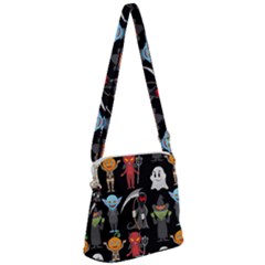 Halloween Zipper Messenger Bag by nateshop