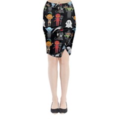 Halloween Midi Wrap Pencil Skirt by nateshop