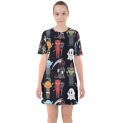 Halloween Sixties Short Sleeve Mini Dress by nateshop