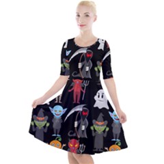 Halloween Quarter Sleeve A-line Dress by nateshop