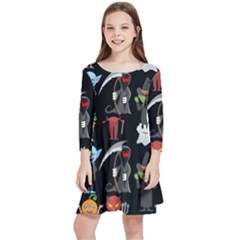 Halloween Kids  Quarter Sleeve Skater Dress by nateshop