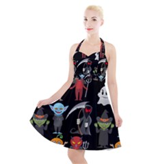 Halloween Halter Party Swing Dress  by nateshop