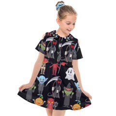 Halloween Kids  Short Sleeve Shirt Dress by nateshop