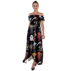 Halloween Off Shoulder Open Front Chiffon Dress by nateshop