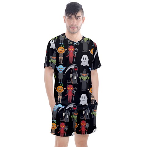 Halloween Men s Mesh Tee And Shorts Set by nateshop