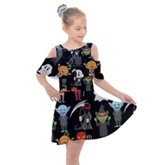 Halloween Kids  Shoulder Cutout Chiffon Dress by nateshop