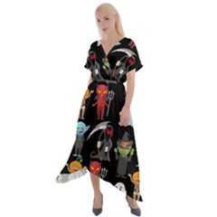 Halloween Cross Front Sharkbite Hem Maxi Dress by nateshop