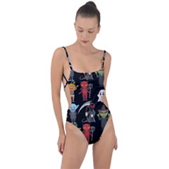 Halloween Tie Strap One Piece Swimsuit by nateshop