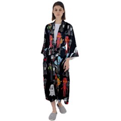 Halloween Maxi Satin Kimono by nateshop