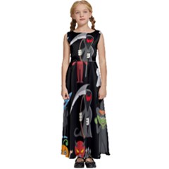 Halloween Kids  Satin Sleeveless Maxi Dress by nateshop