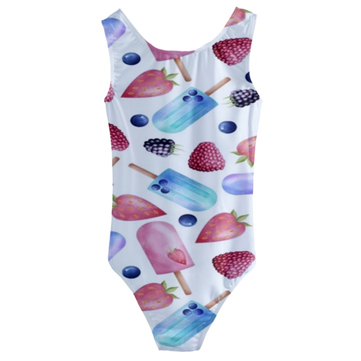 Ice Cream,strobery Kids  Cut-Out Back One Piece Swimsuit