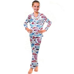 Ice Cream,strobery Kid s Satin Long Sleeve Pajamas Set by nateshop