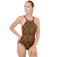 Illustration High Neck One Piece Swimsuit by nateshop