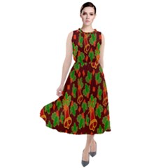 Illustration Round Neck Boho Dress by nateshop