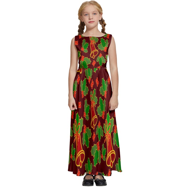 Illustration Kids  Satin Sleeveless Maxi Dress