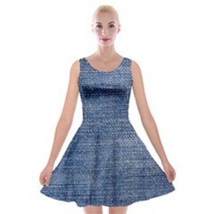 Jeans Velvet Skater Dress by nateshop