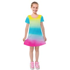 Watercolor Kids  Short Sleeve Velvet Dress