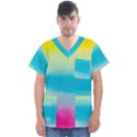 Watercolor Men s V-Neck Scrub Top View1