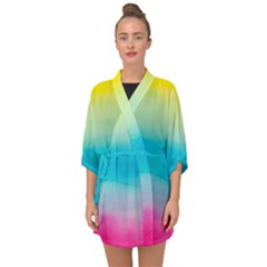 Watercolor Half Sleeve Chiffon Kimono by nateshop