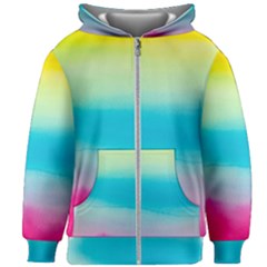 Watercolor Kids  Zipper Hoodie Without Drawstring